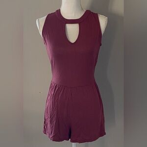 Pink Rose Maroon Dress with Keyhole Detail